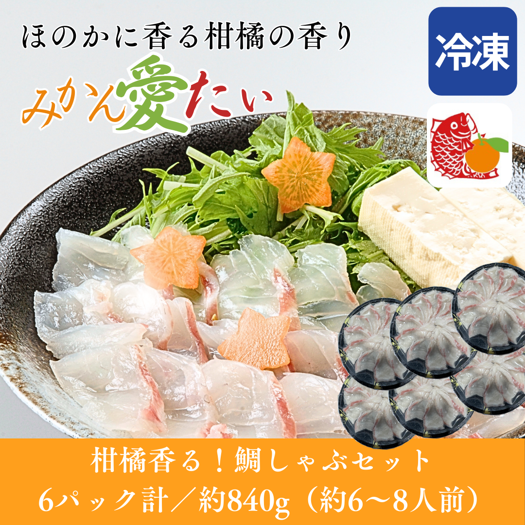 【しゃぶしゃぶ用】愛媛県産「みかん愛たい」スライス（6パック計／約840g）｜柑橘香る極上タイしゃぶ｜刺身OK｜冷凍便【No.45】